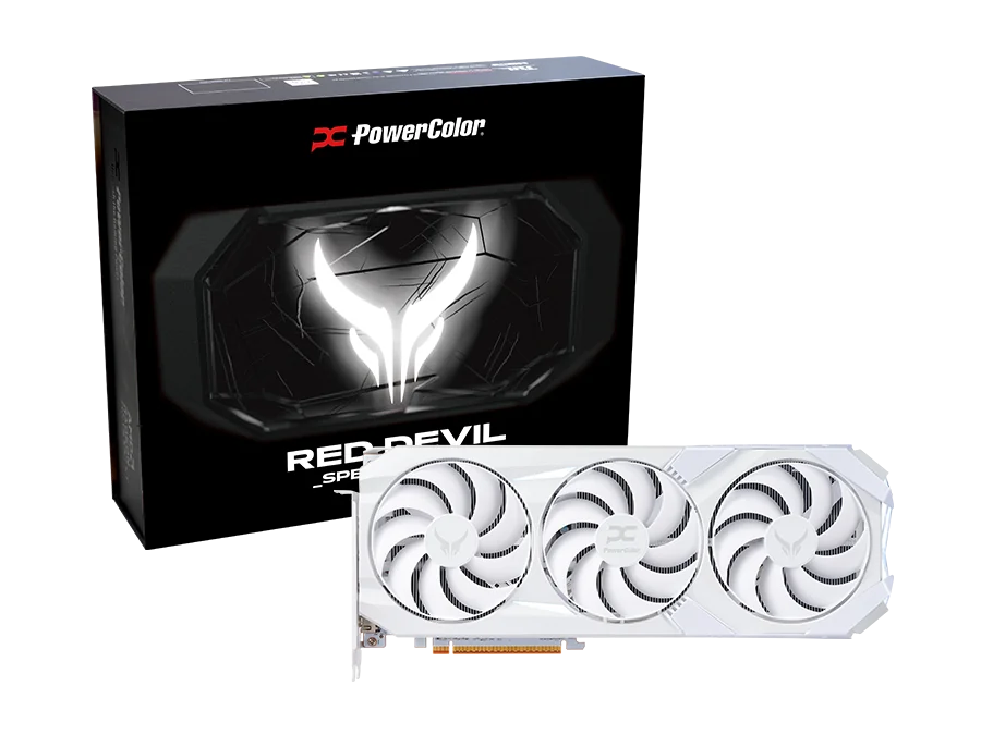 PowerColor AMD Radeon RX 9070 XT de 16 GB GDDR6 color blanco espectral Red Devil